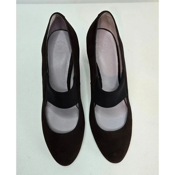 WOMEN'S Johnston & Murphy Denise Coffee Brown Suede 10 M Slip-On Heel Pump New - Picture 3 of 9